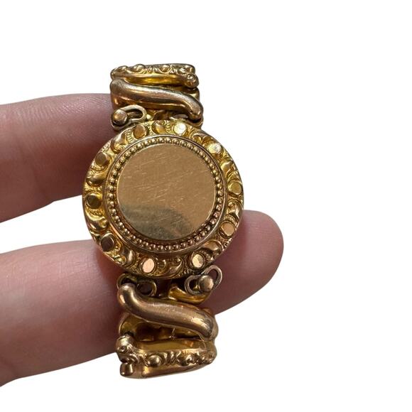 Vintage Monogram American Queen Childs Sweetheart Expansion Bracelet- 1930s RARE - Picture 7 of 10